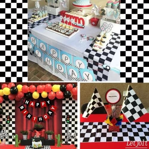 Letjolt Black Checkerboard Table Runner Racing Theme 12x108 Inches | Classic Checkered Design for Parties & Events thumbnail 7