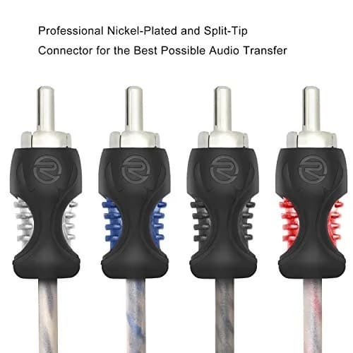 RECOIL Echo Series 17ft (5.18m) 4 Channel RCA Audio Cable | Twisted Pair Noise Reduction thumbnail 4