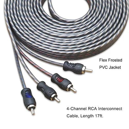 RECOIL Echo Series 17ft (5.18m) 4 Channel RCA Audio Cable | Twisted Pair Noise Reduction thumbnail 5