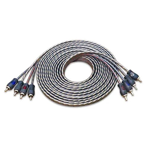 RECOIL Echo Series 17ft (5.18m) 4 Channel RCA Audio Cable | Twisted Pair Noise Reduction thumbnail 1