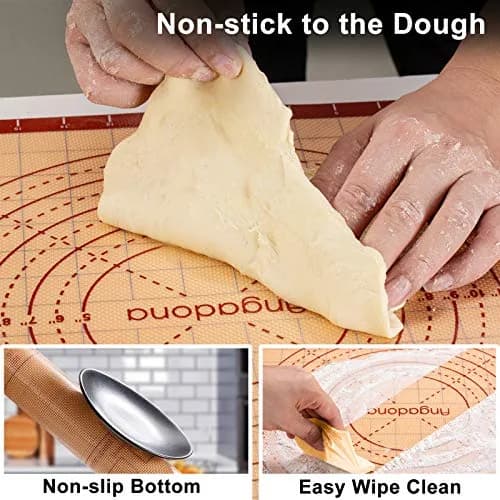 Angadona Complete Pastry Tool Set with Silicone Baking Mat, Biscuit Cutters, Dough Blender & Scraper | 8-Piece Set thumbnail 7