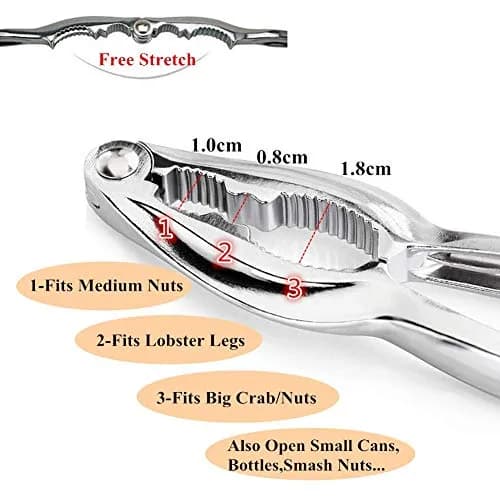 Ajmyonsp 3-Piece Stainless Steel Crab & Nut Cracker Set with Storage Bag | Heavy Duty Zinc Alloy Tools thumbnail 3