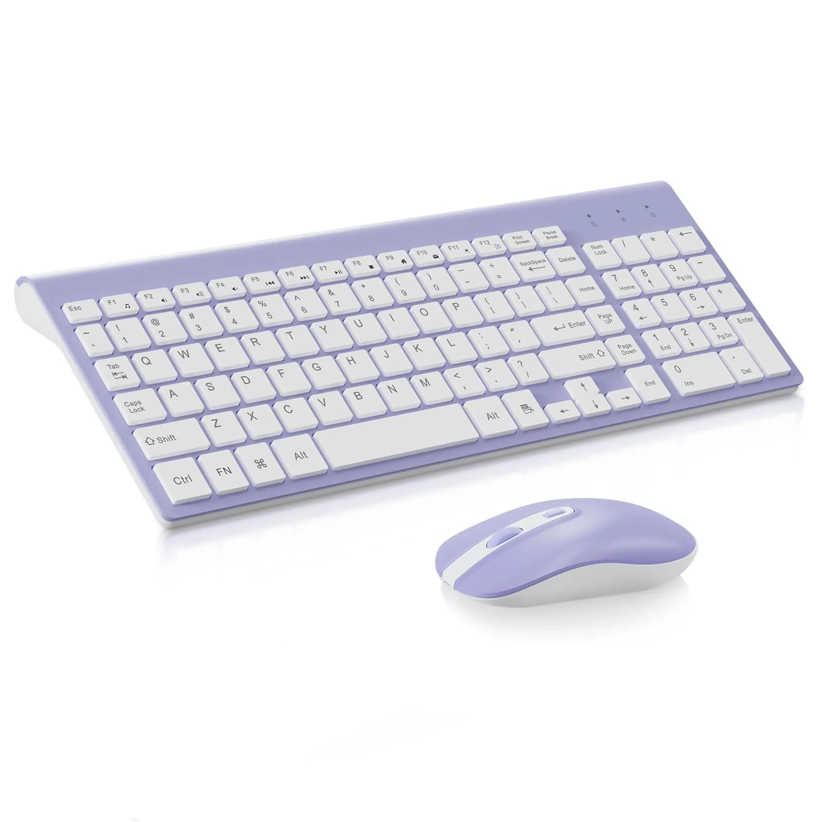 cimetech Wireless Keyboard and Mouse Combo - Blue White | Plug and Play 2.4GHz Wireless — Purple White