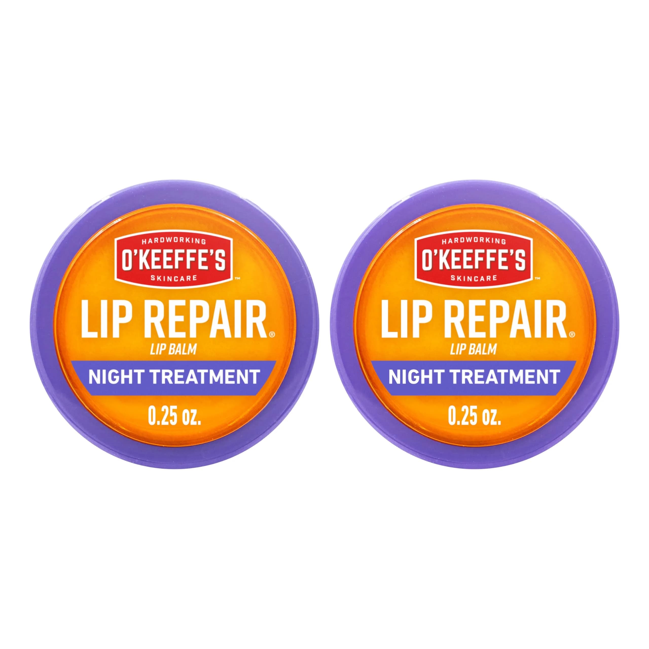 O'Keeffe's Lip Repair Night Treatment Balm 0.25 oz (7.1g) Jar, 2-Pack | Overnight Relief for Severely Dry, Cracked Lips - main product image