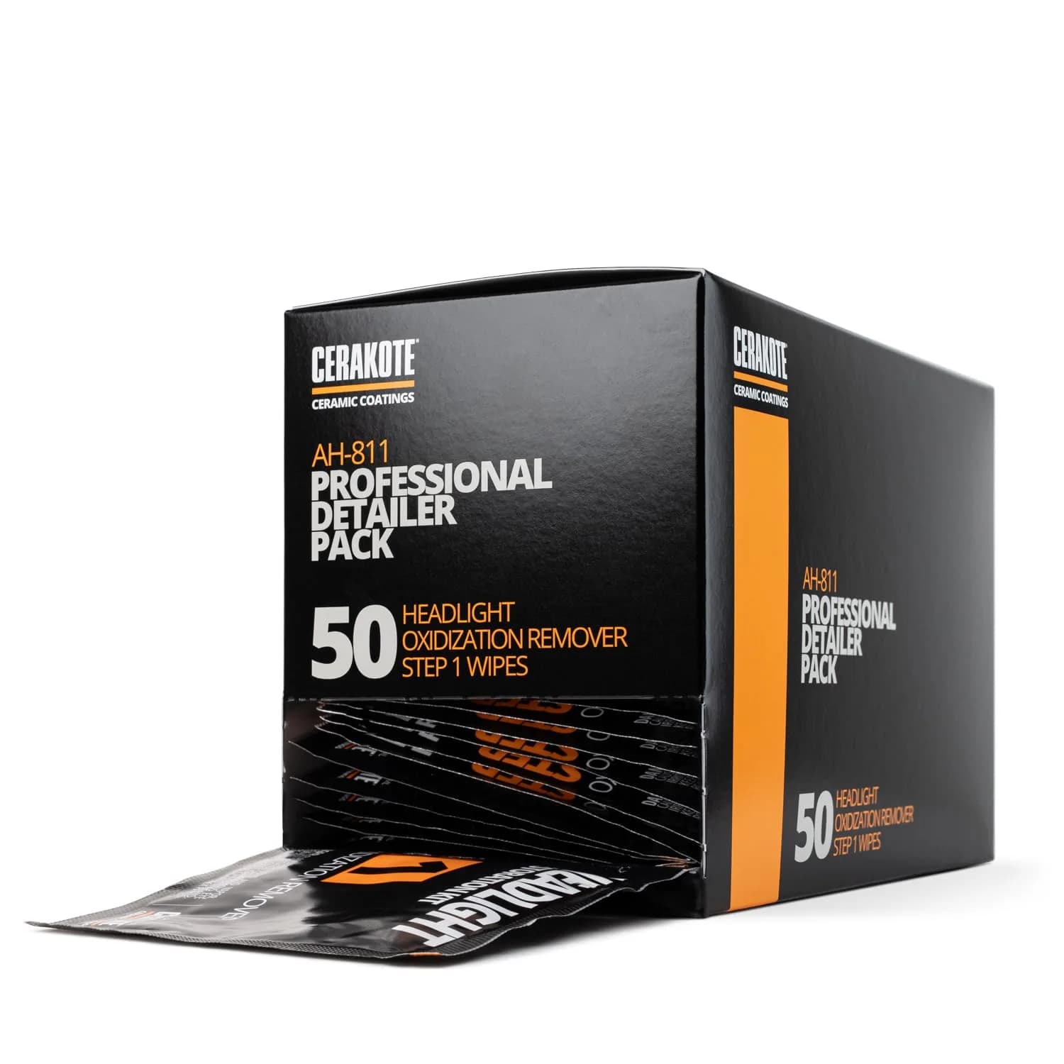 CERAKOTE Ceramic Headlight Restoration Professional Detailer Pack 50 Wipes | Removes Oxidation Without Power Tools