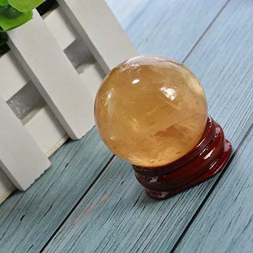 Wixine 40mm Yellow Citrine Quartz Crystal Sphere Ball | Healing Gemstone for Energy & Decor thumbnail 7