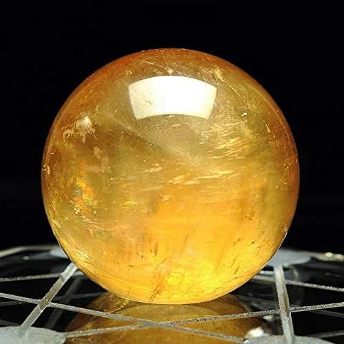 Wixine 40mm Yellow Citrine Quartz Crystal Sphere Ball | Healing Gemstone for Energy & Decor thumbnail 2