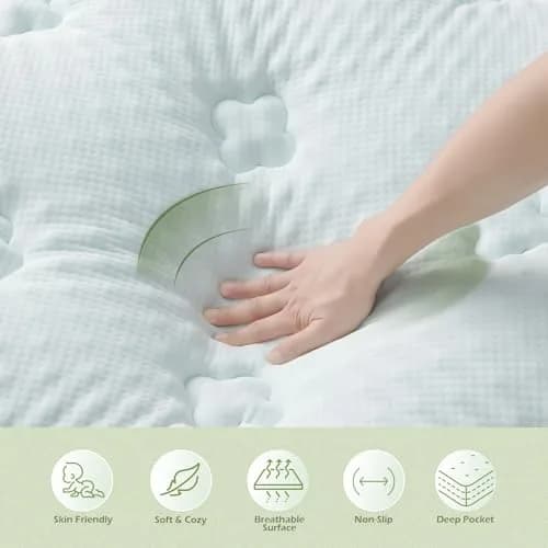 Hansleep Gel Memory Foam Mattress Topper Pad 38.1cm (15 Inch) Deep Pocket | Breathable Cooling Comfort for California King Beds thumbnail 7