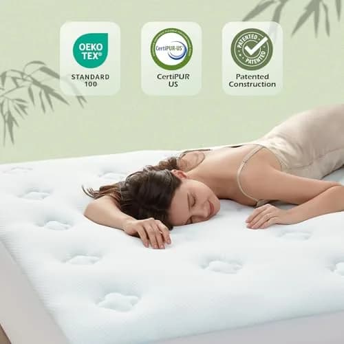 Hansleep Full Size Memory Foam Mattress Topper Pad with Cooling Gel Infusion & Bamboo Viscose Surface | 1.5 Inch (3.8 cm) thumbnail 5