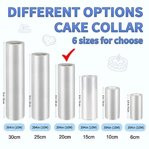 YQL Cake Collar 8 Inch | Acetate Cake Collar Roll for Baking & Decor (8in x 394in) thumbnail 2