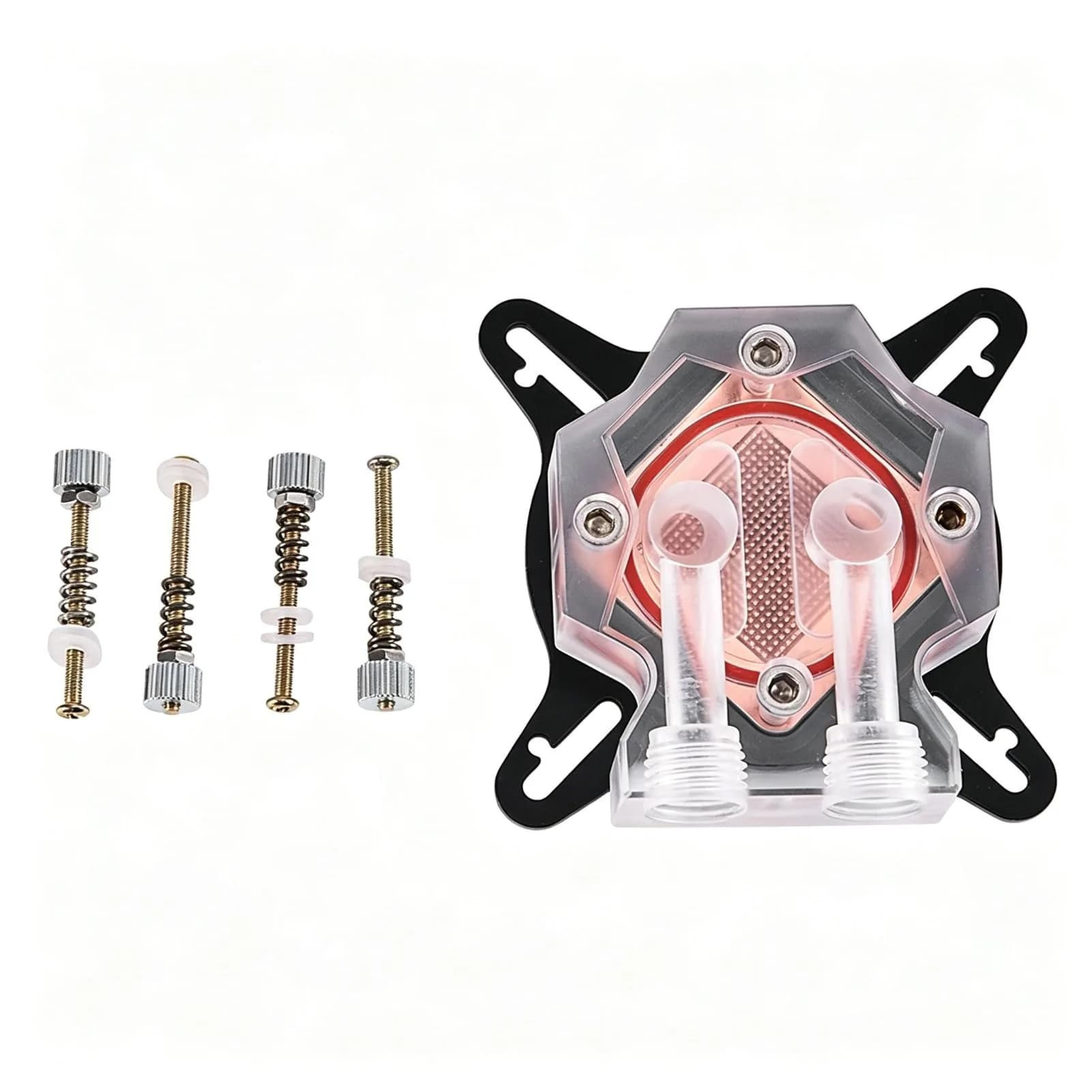 EBTOOLS Universal GPU Water Cooling Block 40mm Copper Base with Transparent Acrylic Cover | High-Performance Heat Dissipation - main product image