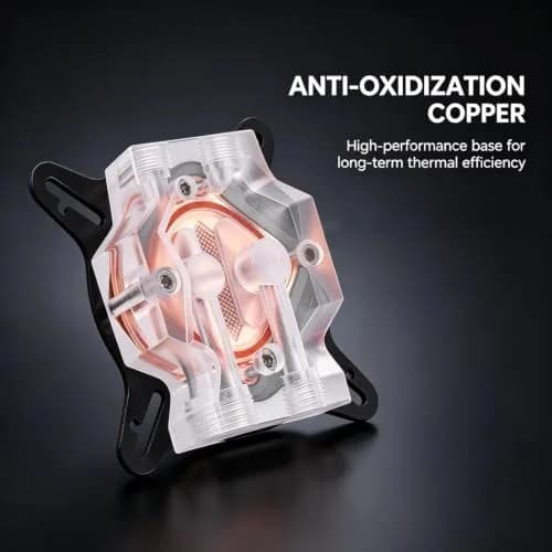 EBTOOLS Universal GPU Water Cooling Block 40mm Copper Base with Transparent Acrylic Cover | High-Performance Heat Dissipation thumbnail 4