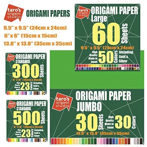 Taro's Origami Studio Large 10 Inch Square Origami Paper 50 Sheets (25cm) | Made in Japan thumbnail 10