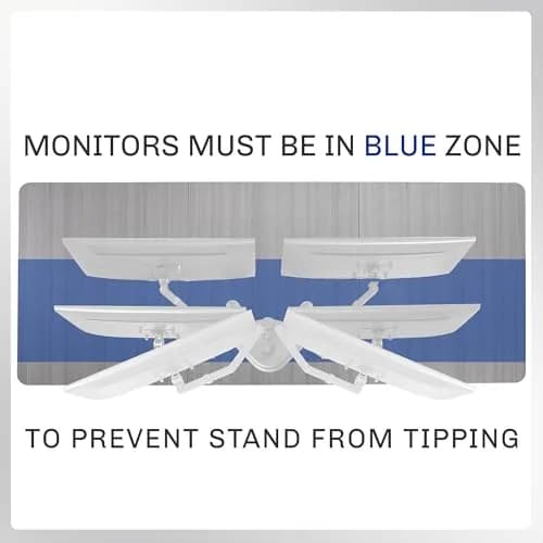 VIVO Dual LCD Monitor Free-Standing Desk Stand | Supports 13-27" Monitors, Up to 22 lbs, Adjustable Articulation, Extra Large Base thumbnail 8