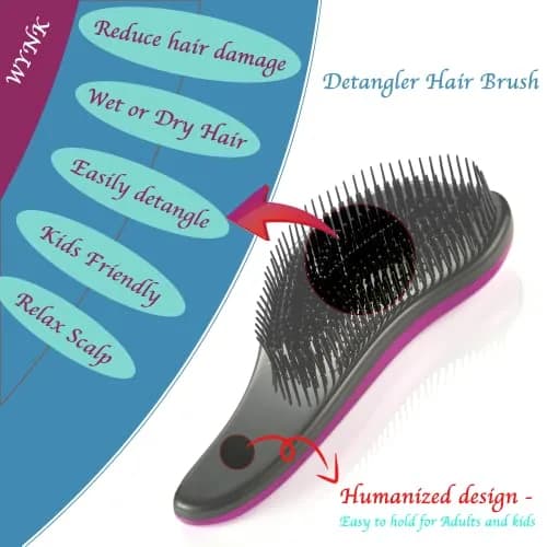 WYNK Hair Brush Detangler 2 Pack | No Pain Tangle-Free for All Hair Types thumbnail 4