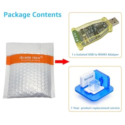 DSD TECH SH-U11G Isolated USB to RS485 Adapter Built-in FTDI chip | Industrial Signal & Power Isolation thumbnail 8