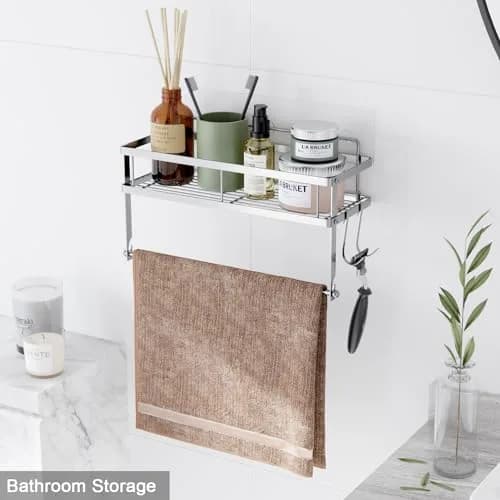ESOW Paper Towel Holder Wall Mount with Shelf Brushed Nickel | Rust-Proof, Easy Install, Space Saver thumbnail 4