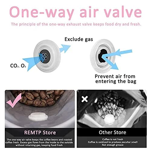 REMTAP Pink 8oz (227g) Coffee Bags with Valve & Zipper | 50 Count Flat Bottom Pouches thumbnail 6