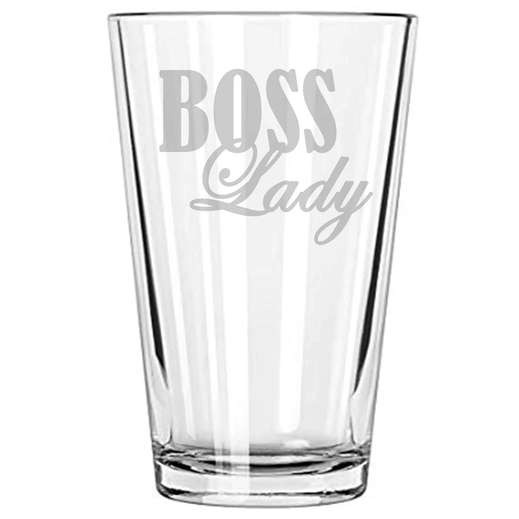 Alankathy Mugs Bosslady Boss Lady Beer Glass 0.35L | Permanent Etched Design, Dishwasher Safe, USA Made - main product image