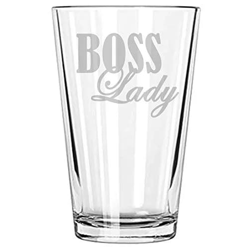 Alankathy Mugs Bosslady Boss Lady Beer Glass 0.35L | Permanent Etched Design, Dishwasher Safe, USA Made thumbnail 1