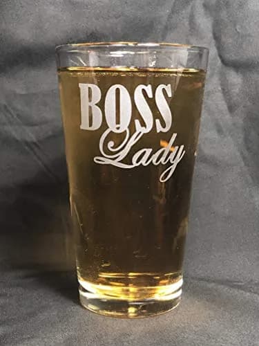 Alankathy Mugs Bosslady Boss Lady Beer Glass 0.35L | Permanent Etched Design, Dishwasher Safe, USA Made thumbnail 2