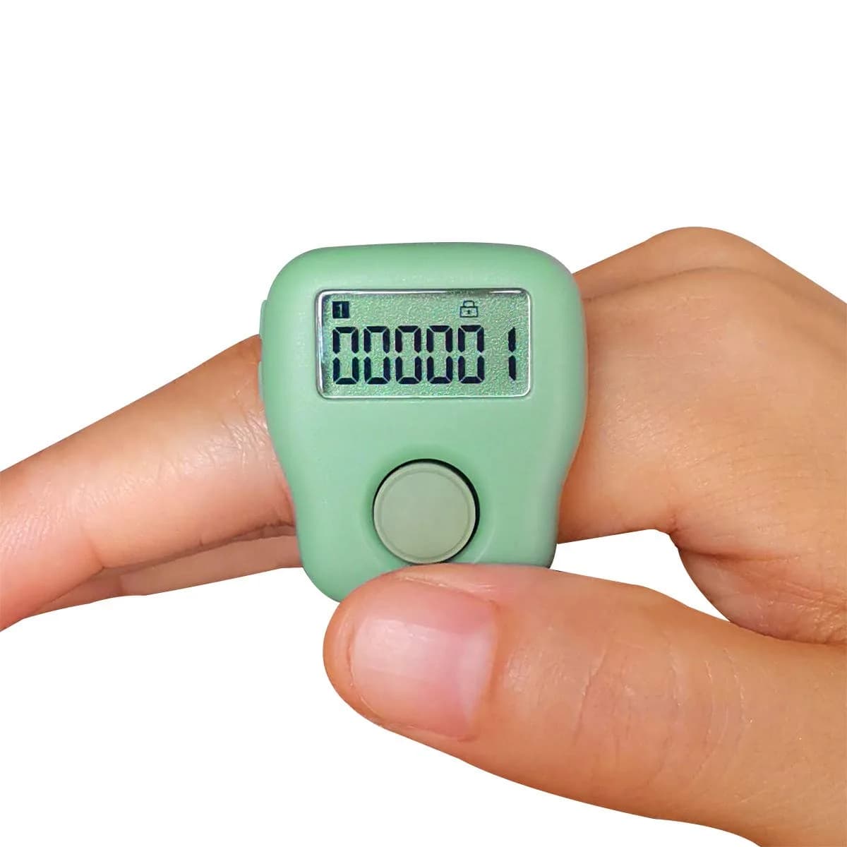 Arvakr Rechargeable Silent Finger Counter with LED | 6 Channels, 999999 Count Range — Green