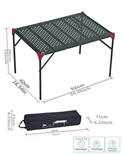 iClimb Large Extendable Folding Camping Table | Waterproof Aluminum, 66 lbs Max Load, Compact & Stable thumbnail 5