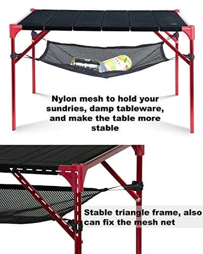 iClimb Large Extendable Folding Camping Table | Waterproof Aluminum, 66 lbs Max Load, Compact & Stable thumbnail 7