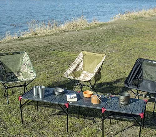 iClimb Large Extendable Folding Camping Table | Waterproof Aluminum, 66 lbs Max Load, Compact & Stable thumbnail 2