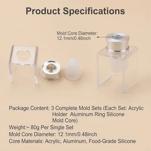 SYBL Lipstick Mold Set 12.1mm | Reusable Silicone DIY Lip Balm & Lipstick Maker thumbnail 2