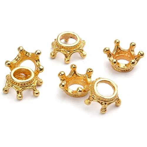 BronaGrand 50pcs Crown Shape Charms Loose Beads Alloy Spacer Beads 13x10mm | DIY Jewelry Connector thumbnail 6