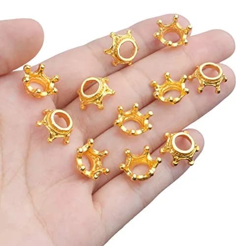 BronaGrand 50pcs Crown Shape Charms Loose Beads Alloy Spacer Beads 13x10mm | DIY Jewelry Connector thumbnail 7
