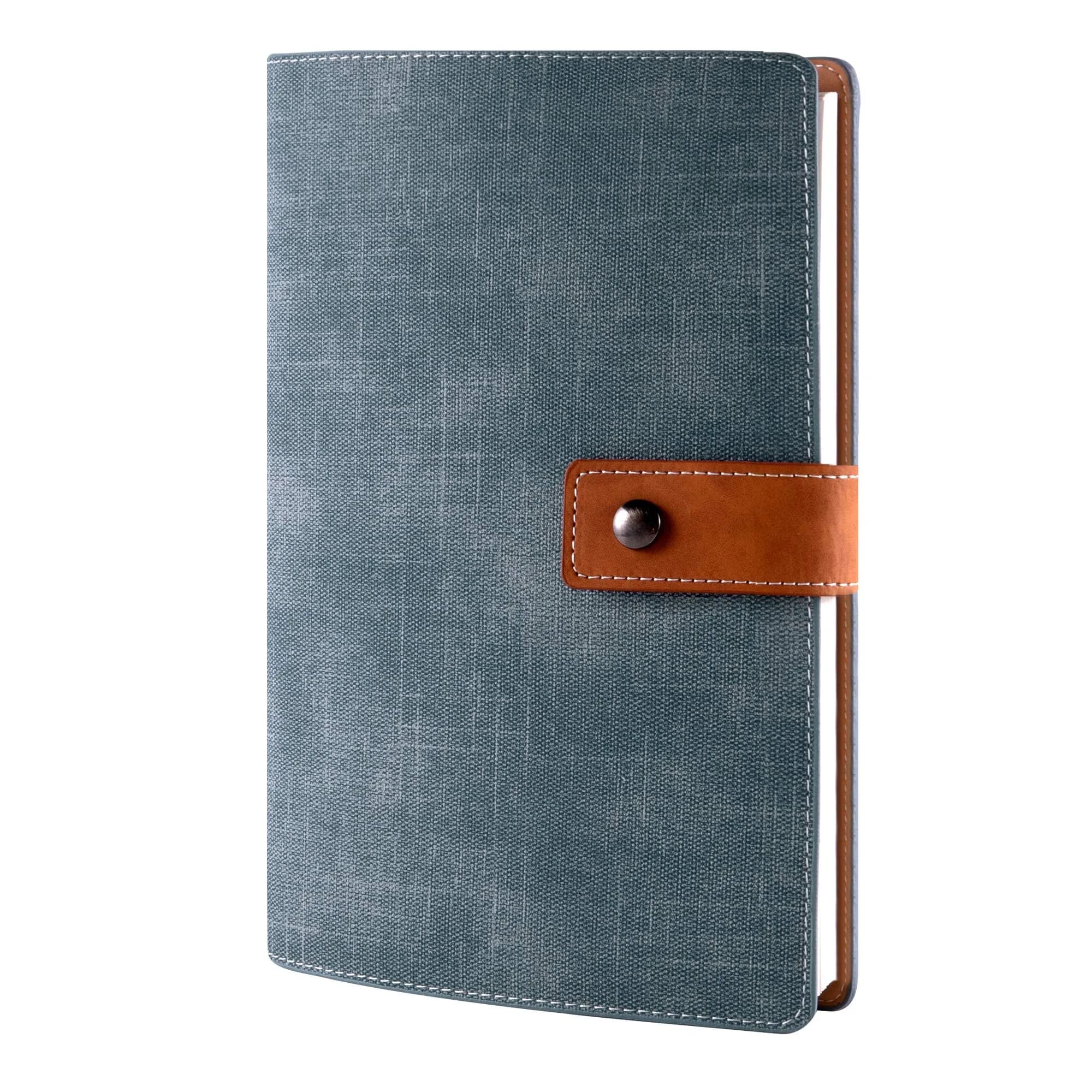 CAGIE A5 6 Ring Binder Refillable Notebook Spiral bound Leather Journal | Vintage PU Leather Cover, 80 Sheets, Refillable, 16x22cm — denim blue(A5)
