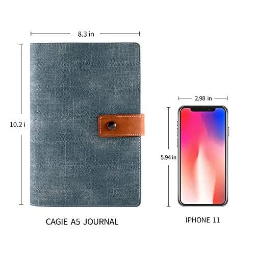 CAGIE A5 Refillable Faux Leather Binder Journals 6 Ring Binder | Premium Water-Resistant Leather, Thick 120gsm Paper, Reusable thumbnail 2
