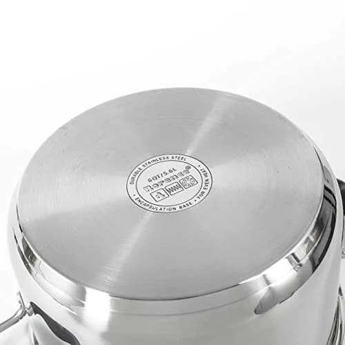 Rorence 6 Quart (5.7L) Stainless Steel Stock Pot with Lid | Induction Compatible Pasta Pot for Boiling & Straining thumbnail 4
