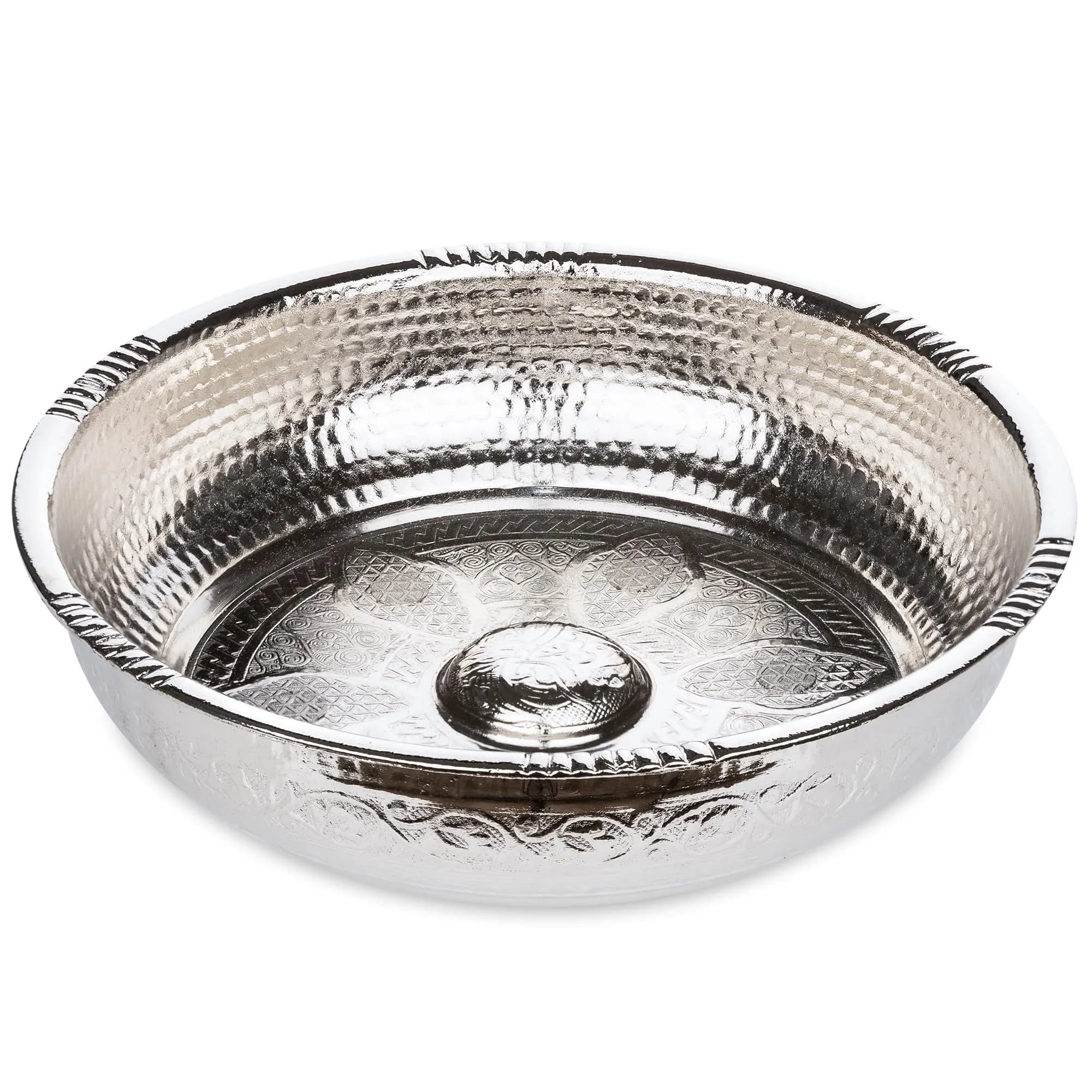 Alisveristime Traditional Turkish Hammam Bowl Silver Zamac 20 cm (7.87 in) | Authentic Turkish Bath Accessory