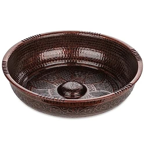 Alisveristime Turkish Hammam Bowl, Zamac, 20 cm | Authentic Turkish Bath Accessory for Spa & Decor thumbnail 1