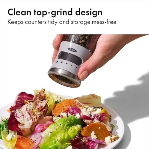 OXO Good Grips Contoured Pepper Grinder with Adjustable Ceramic Mill | Precise, Durable & Stylish (One size, Gray) thumbnail 2