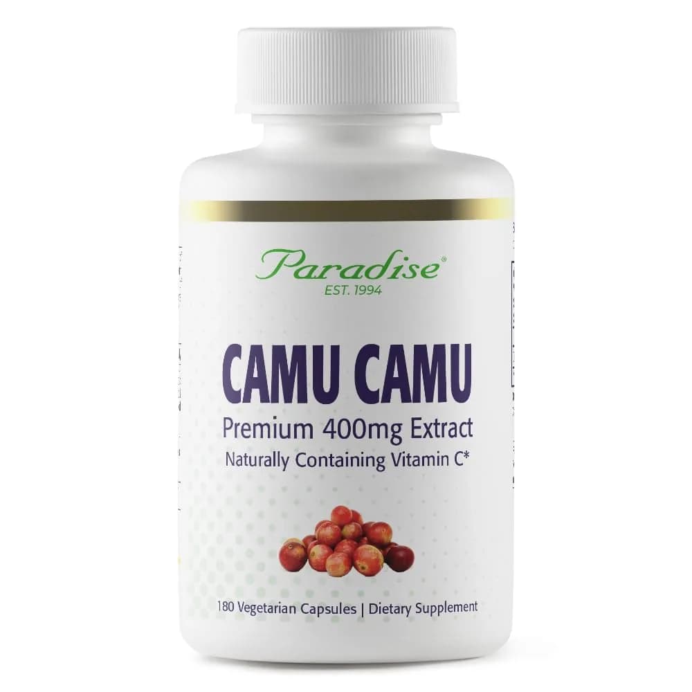 Paradise Herbs & Essentials Organic Camu Camu Extract 400 mg 180 Caps | Supports Immune & Antioxidant Health - main product image