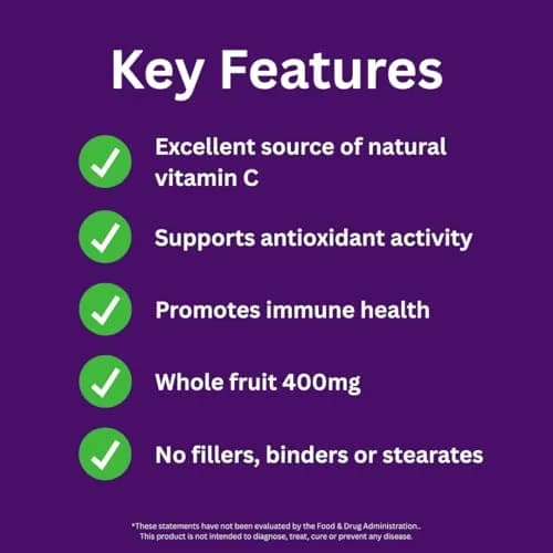 Paradise Herbs & Essentials Organic Camu Camu Extract 400 mg 180 Caps | Supports Immune & Antioxidant Health thumbnail 3