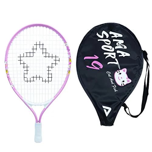 AMA SPORT 19 inch Kids Tennis Racket | Aluminum Frame, 80 sq in Head Size, 4 inch Grip thumbnail 1