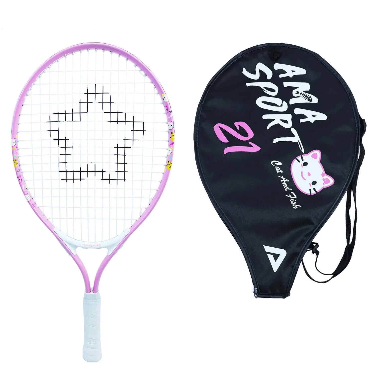 AMA SPORT Kids Tennis Racket 21 inch Pink | ITF Play+Stay Junior Starter Kit with Bag — Pink