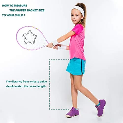 AMA SPORT Kids Tennis Racket 21 inch Pink | ITF Play+Stay Junior Starter Kit with Bag thumbnail 5