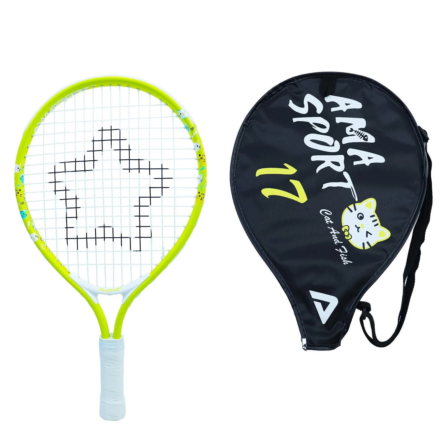 AMA SPORT Kids Tennis Racket 21 inch Pink | ITF Play+Stay Junior Starter Kit with Bag — Lime / 17"