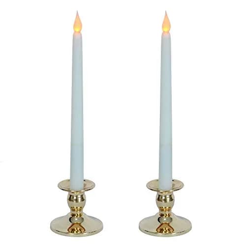 hanya Gold Metal Taper Candle Holder Set of 2 | Decorative Candlestick Holder for Home Decor, Weddings, Events thumbnail 1