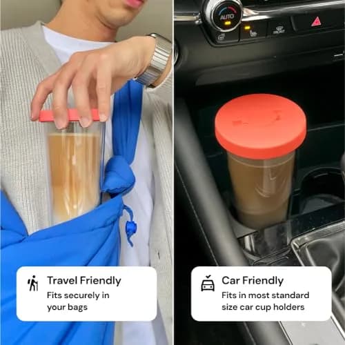 Dodoko Reusable Boba Cup and Straw Tumbler 481.94 g (17 oz) | Double Wall Insulated for Cold Drinks thumbnail 6