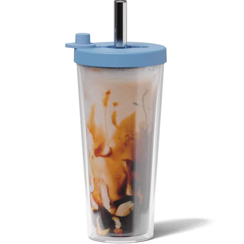 Dodoko Reusable Boba Cup and Straw Tumbler 481.94 g (17 oz) | Double Wall Insulated for Cold Drinks — Breeze