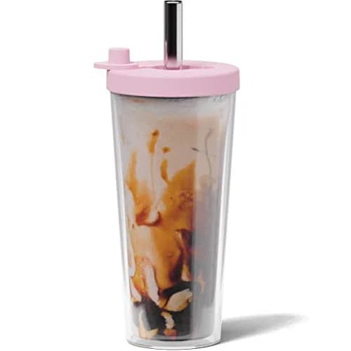 Dodoko Reusable Boba Cup and Straw 17 oz Bubble Pink | Insulated, Leakproof & Eco-Friendly thumbnail 1