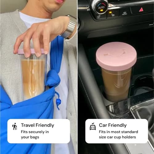 Dodoko Reusable Boba Cup and Straw 17 oz Bubble Pink | Insulated, Leakproof & Eco-Friendly thumbnail 5
