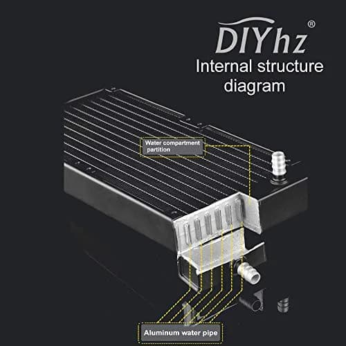 DIYhz 80mm Water Cooling Radiator with Fan | 120x80x35mm Aluminum Heat Exchanger for CPU PC Laser Systems thumbnail 3